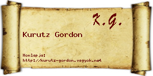 Kurutz Gordon névjegykártya